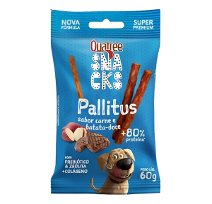 Quatree Snacks Pallitus Sabor Carne e Batata Doce - 60g