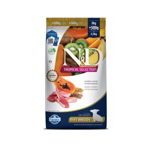 Ração Farmina N&D Tropical Selection para Cães Filhotes de Porte Mini e Pequeno Sabor Cordeiro, Cereais e Frutas Tropicais 2,5Kg