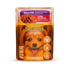 Ração Úmida Special Dog Ultralife para Cães Adultos de Porte Pequeno Sabor Carne ao Molho - 100g