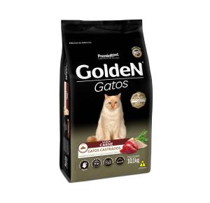 Ração Golden para Gatos Adultos Castrados Sabor Carne - 10.1Kg