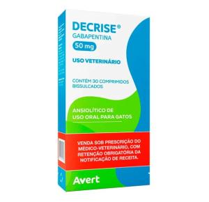 Ansiolítico Decrise 50mg para Gatos Avert - 30 Comprimidos