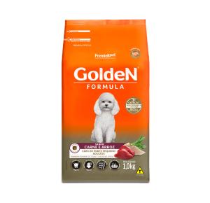 Ração Golden Fórmula Para Cães Adultos de Porte Pequeno Mini Bits Sabor Carne e Arroz - 1Kg