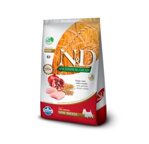 Ração Farmina N&D Ancestral Grain para Cães Adultos de Raças Mini Sabor Frango e Romã - 800g