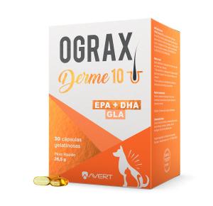 Suplemento Avert Ograx Derme 10 para Cães e Gatos - 30 Cápsulas