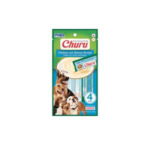 Purê Churu Dog Sabor Frango com Queijo para Cães - 4 Tubos de 14g