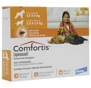 Antipulgas Elanco Comfortis para Cães de 4,5 a 9Kg e Gatos de 2,8 a 5,4Kg - 270mg