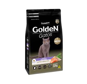 Ração Golden para Gatos Adultos Sabor Salmão - 3Kg