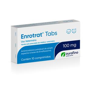Antibiótico Enrotrat Tabs Ourofino para Cães e Gatos - 10 Comprimidos de 100mg