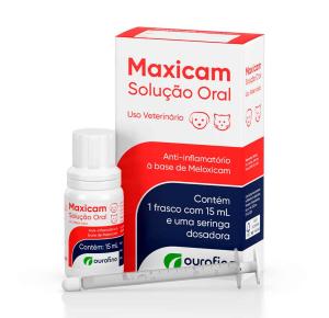 Anti-inflamatório Maxicam Solução Oral para Cães e Gatos Ourofino - 15ml