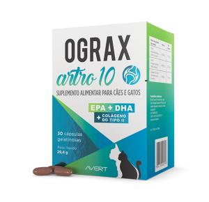 Suplemento Avert Ograx Artro 10 para Cães e Gatos - 30 Cápsulas