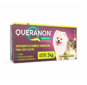 Suplemento Avert Queranon 5Kg Small Size para Cães e Gatos - 30 Comprimidos Palatáveis