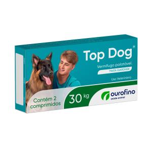 Vermífugo Ourofino Top Dog Para Cães 30kg - 2 Comprimidos