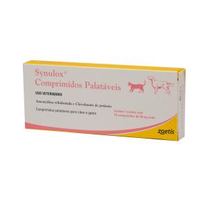 Antibiótico Synulox Zoetis 50mg para Cães e Gatos - 10 Comprimidos