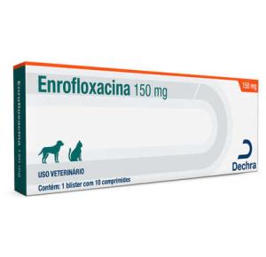 Antibiótico para Cães e Gatos Enrofloxacina Dechra 150mg - 10 Comprimidos