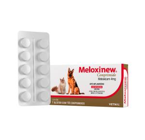 Anti-inflamatório Meloxinew 4mg Vetnil para Cães e Gatos - 10 Comprimidos