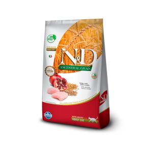 Ração Farmina N&D Ancestral Grain para Gatos Adultos Sabor Frango e Romã - 7.5Kg