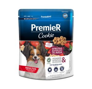 Biscoito Premier Cookie para Cães Adultos Sabor Frutas Vermelhas e Aveia - 250g