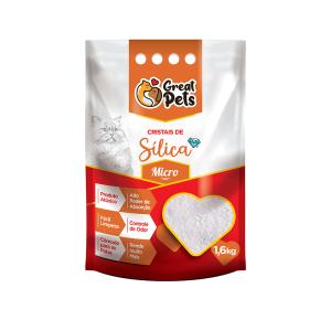 Areia Higiênica Great Pets Sílica Cristal Fina para Gatos - 1.6Kg