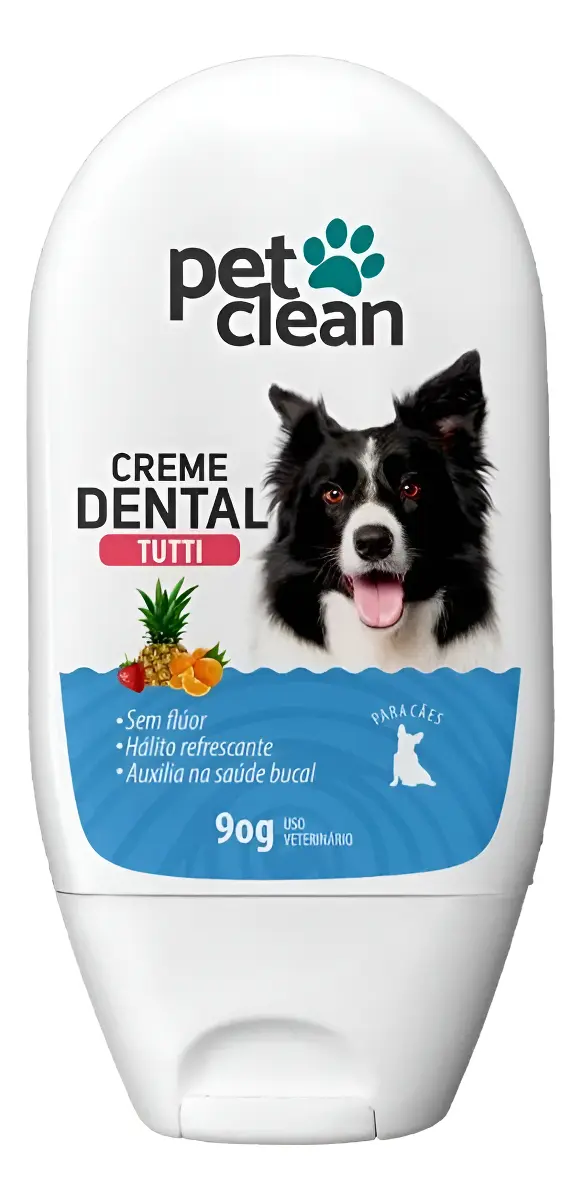 Creme Dental Pasta de Dente Cão e Gato Tutti Frutti Pet Clean - 90g
