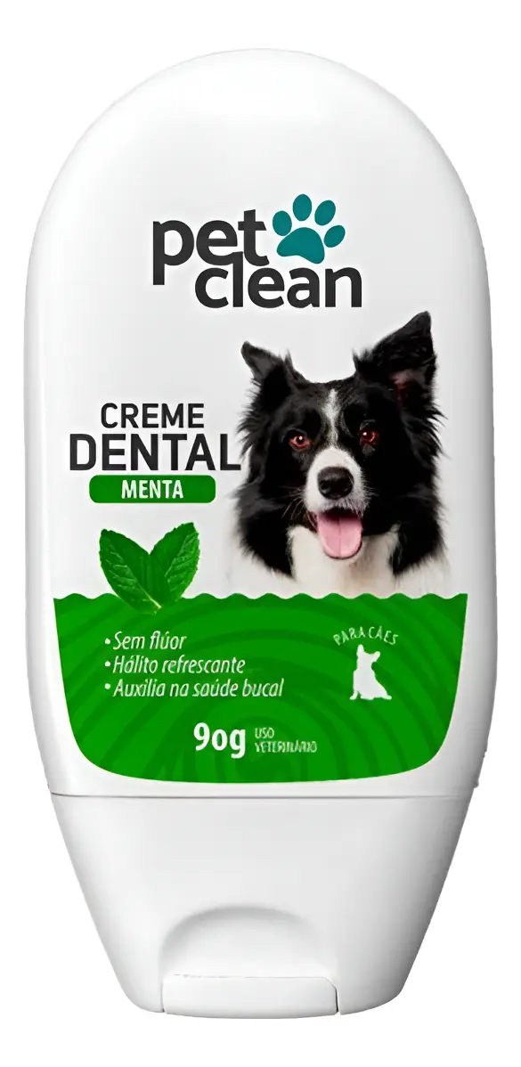 Creme Dental Pasta de Dente Cão e Gato Menta Pet Clean - 90g