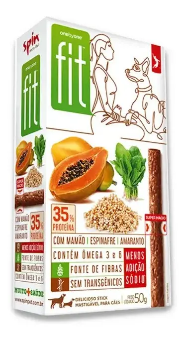 Petisco Onebyone Spin Fit Gourmet Sabor Mamão. Espinafre e Cartamo1796 para Cães - 50g