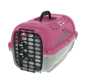 Caixa de Transporte Panther Pop Plast Pet Rosa para Cães e Gatos - N2