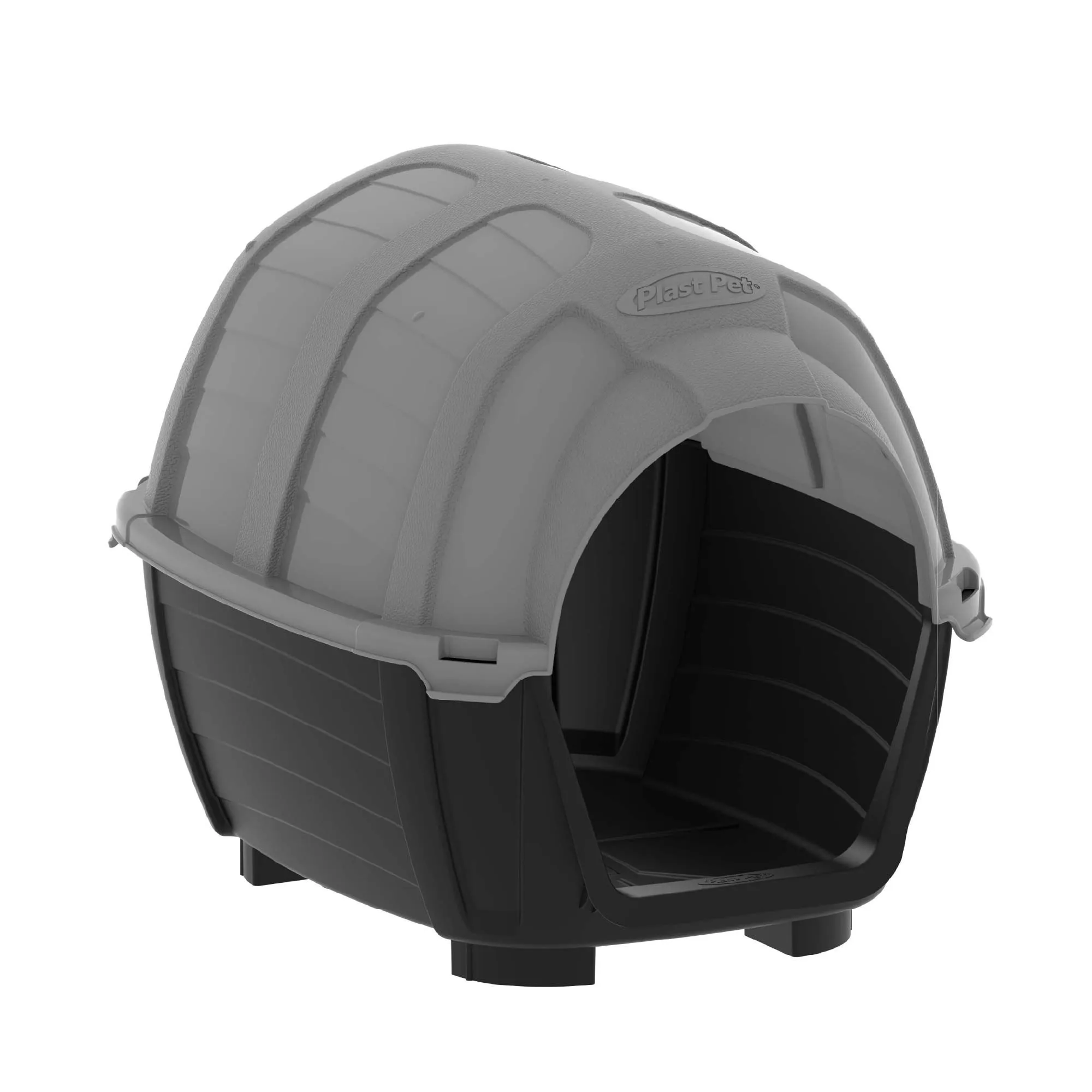 Casinha de Cachorro Plastpet Stone House Tradicional Cinza Taupe - N1