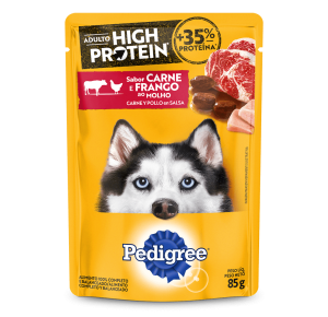 Ração Úmida Pedigree Sachê High Protein Adulto Sabor  Carne e Frango 85g