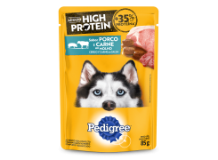 Ração Úmida Pedigree Sachê High Protein Adulto Sabor Porco E Carne Ao Molho 85g