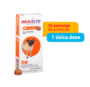 Antipulgas e Carrapatos Bravecto MSD para Cães de 4,5 a 10 kg 1 comprimido 250mg