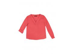 BLUSA CORAL MANGA LONGA COM DECOTE EM V