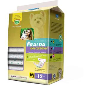 Fralda Descartável para Cães Chalesco Fêmea 12 Unidades Tamanho M