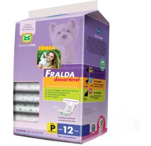 Fralda Descartável Para Cães Fêmea Chalesco 12 Unidades Tamanho P