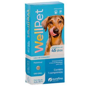 Antipulgas e Carrapatos Wellpet 100 mg para Cães 4,6 a 10 kg 1 comprimido