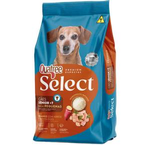 Ração Seca Quatree Select para Cães Sênior +7 Raças Pequenas Sabor Frango com Arroz e Batata Doce 10kg