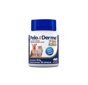 Suplemento Pelo Derme 750mg DHA+EPA Vetnil para Cães e Gatos 30 Cápsulas