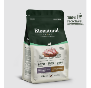  Ração Bionatural Prime Ligth  Castrados Para Cães Adultos Raças Pequenas Frango - 2,5Kg