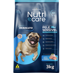 Ração Premiatta Dermato Nutri Care Cães Adultos Raças  Pequenas e minis Sabor Peixe e Arroz 3kg