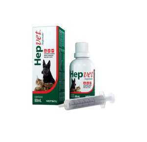 Suplemento Vitaminico Cães e Gatos Hepvet Suspensão 60ml