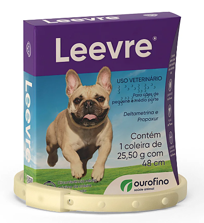 Coleira Antiparasitária Ourofino Leevre 48 cm  para Cães  de Mini e Pequeno porte