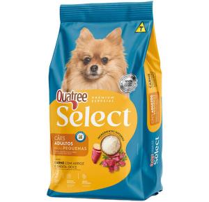 Ração Quatree Select para Cães Adultos de Porte Pequeno Sabor Carne com Arroz e Batata Doce - 10Kg